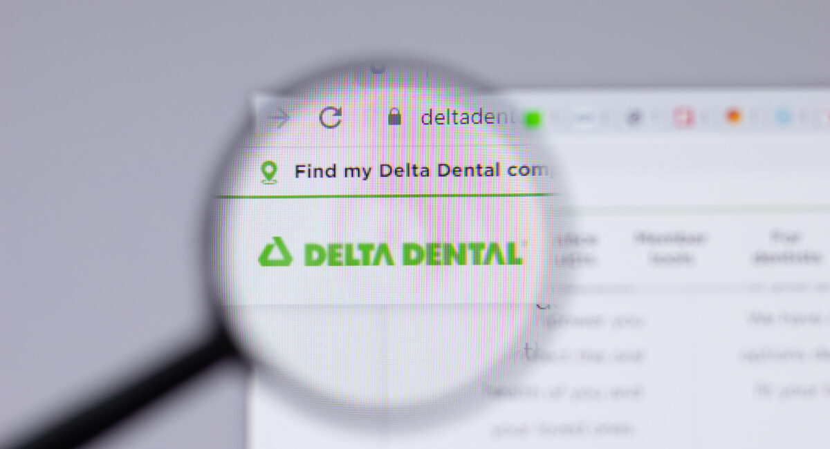 New York, USA - 26 April 2021: Delta Dental logo close-up on website page, Illustrative Editorial.