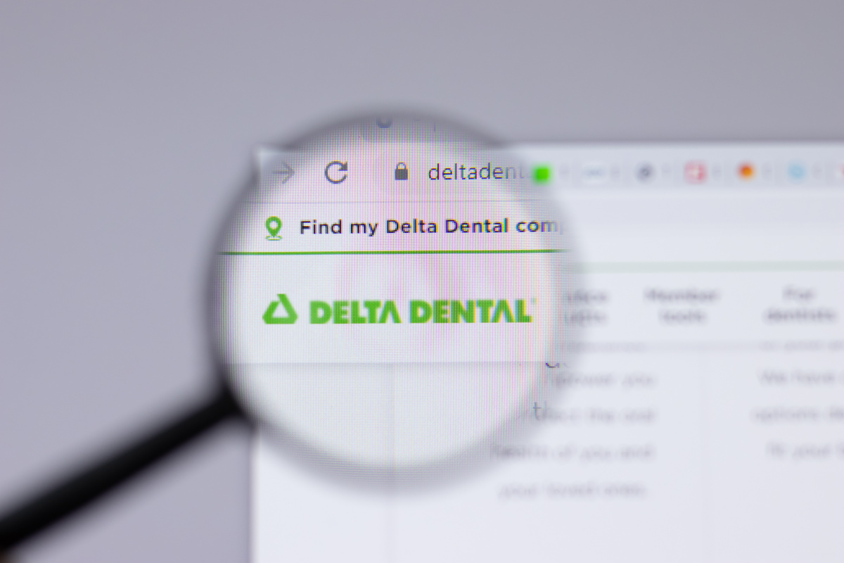 New York, USA - 26 April 2021: Delta Dental logo close-up on website page, Illustrative Editorial.